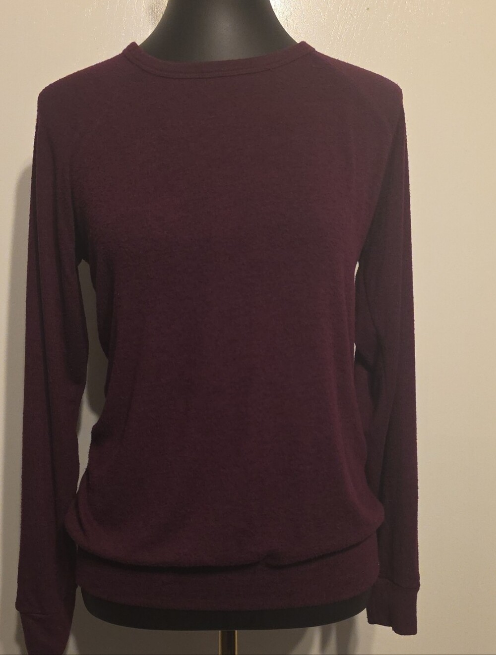 Buffalo David Bitton Long-Sleeve Crewneck Top in Plum